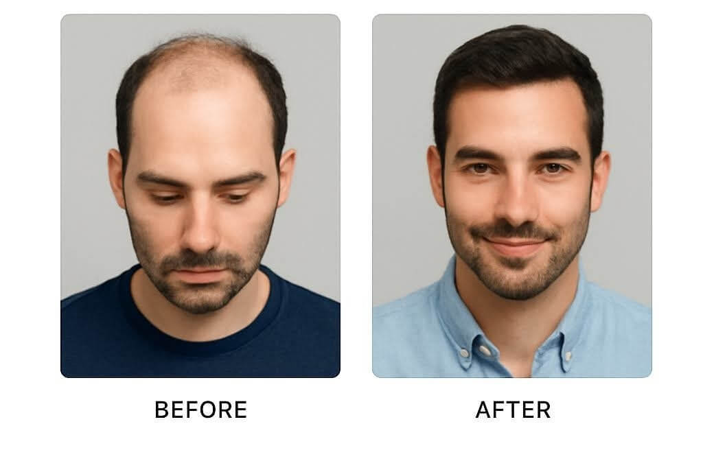 Before and after hair transplant results